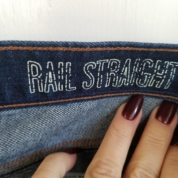 Madewell Rail Straight Dark Wash Jeans, Sz 26 - Picture 5 of 14